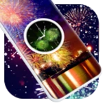 firework clock live wallpaper android application logo